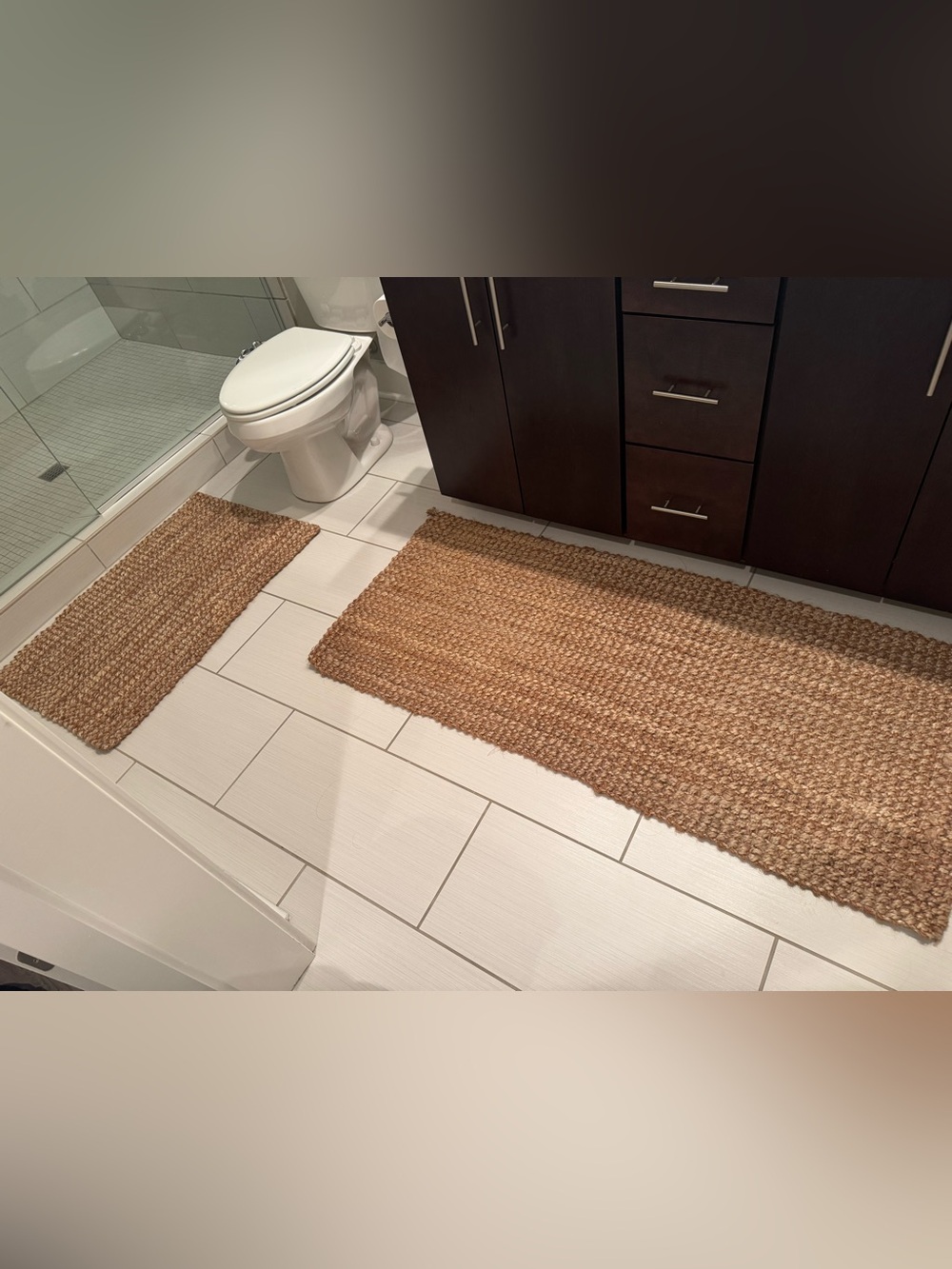 2-Piece Natural Jute Bath Rug & Runner Set
